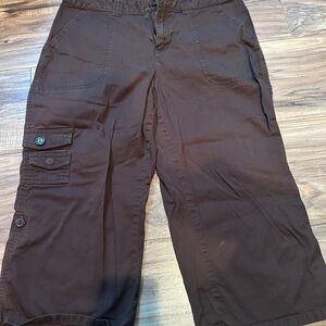 Petite Sophisticate Chocolate Brown Capri Cargos